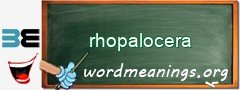 WordMeaning blackboard for rhopalocera